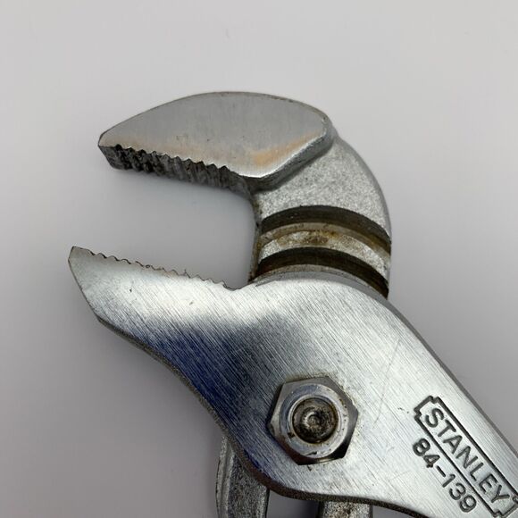 Vintage Stanley Groove Joint Pliers 84-139 Silver Red Channel Lock 10 Inch Japan - Picture 3 of 8